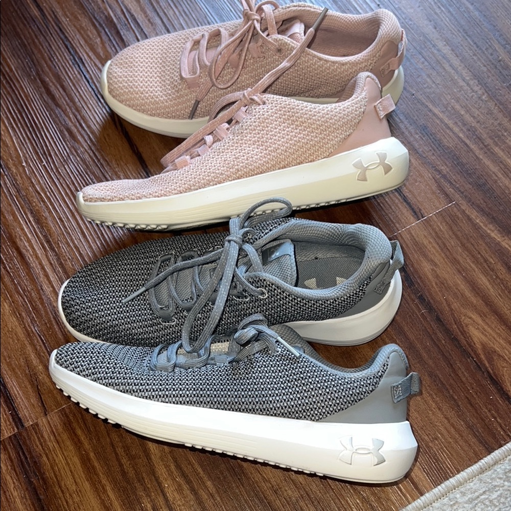 Under Armour Pink and Gray Sneakers